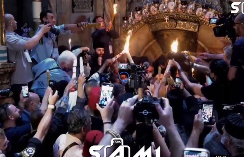 ქრისტე აღსდგა! - მაცხოვრის საფლავზე წმინდა ცეცხლის გადმოსვლის კადრები