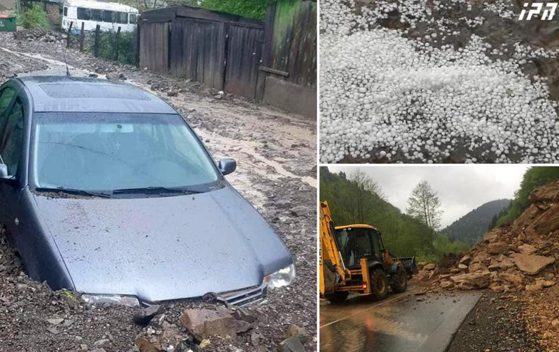 დასეტყვილი ვენახები, მოგლეჯილი ხეები და დატბორილი გზები - ფოტოები რეგიონებიდან, სადაც სტიქიას ებრძვიან