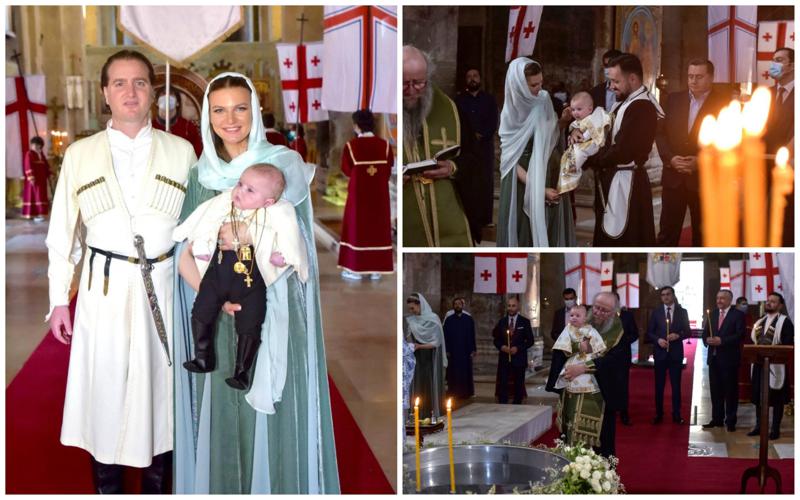 იოანე და ქრისტინე ბაგრატიონების ვაჟი თორნიკე რიჟვაძემ და ვანო ჩხარტიშვილმა მონათლეს - ფოტოები ნათლობიდან