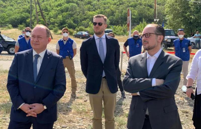 ავსტრიის, რუმინეთისა და ლიეტუვის საგარეო საქმეთა მინისტრები საოკუპაციო ხაზთან იმყოფებოდნენ