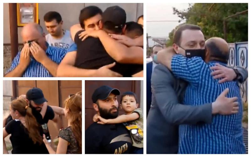 "მთელი სოფელი გარეთ არის" - ატირებული მშობლები და ემოციური დახვედრა ზაზა გახელაძეს (კადრები ქვემო ჭალიდან)