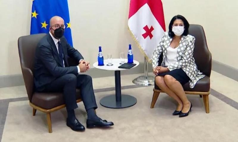 შარლ მიშელი სალომე ზურაბიშვილს შეხვდა