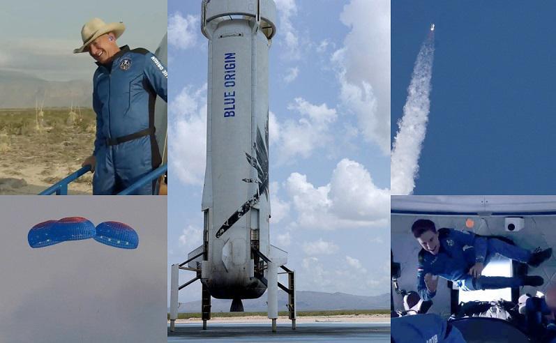 როგორ ჩაიარა ჯეფ ბეზოსის ისტორიულმა მოგზაურობამ კოსმოსში - პირველი ტურისტები ორბიტაზე და მოგზაურობის ამსახველი ფოტოები