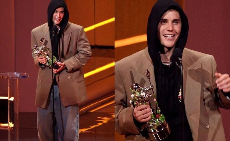 ჯასტინ ბიბერის უჩვეულო სამოსი და სტილი, რომელიც განხილვის თემად იქცა - როგორ გამოიყურებოდა მომღერალი  MTV‑ის დაჯილდოებაზე (ფოტოები)