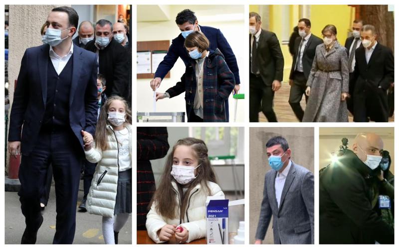 ღარიბაშვილი ცოლ-შვილით, ივანიშვილი მეუღლესთან ერთად, კალაძე ვაჟის თანხლებით... - ვინ ვისთან ერთად მივიდა საარჩევნო უბანზე (ფოტოები)