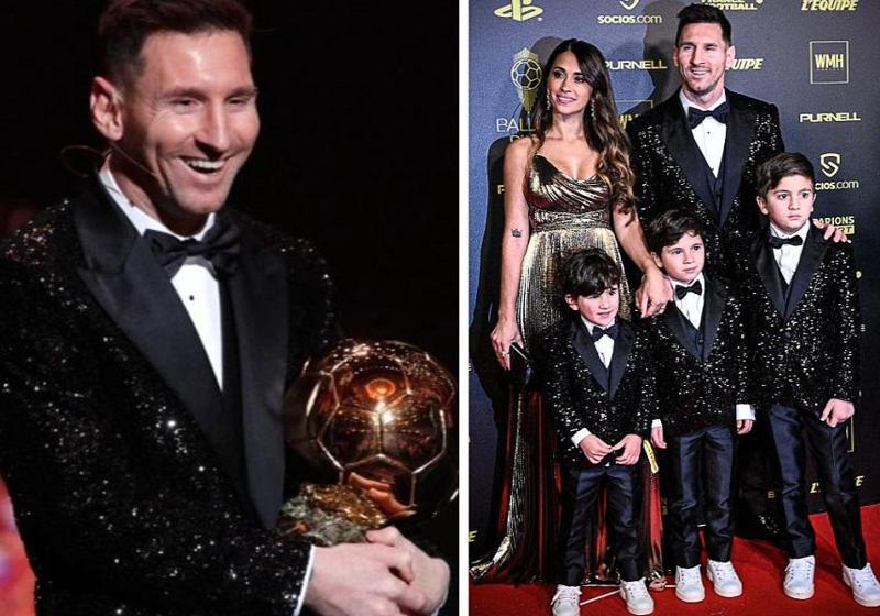 "როცა მსოფლიოში საუკეთესო ხარ და შენმა შვილებმა ეს იციან" - ლეო მესის მეშვიდე ოქროს ბურთი და შვილები,  რომლებიც დაჯილდოების ვარსკვლავებად იქცნენ (ფოტოები)