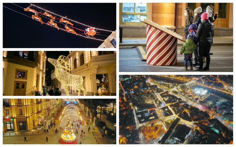 როგორ გამოიყურება საახალწლო სოფელი ყინულის მოედნით, გიგანტური ზღაპრის წიგნითა და უამრავი სანახაობით - ულამაზესი ფოტოები თბილისის 4 ლოკაციიდან