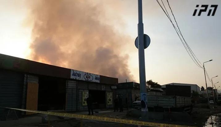 ელიავას ბაზრობაზე ხანძარია