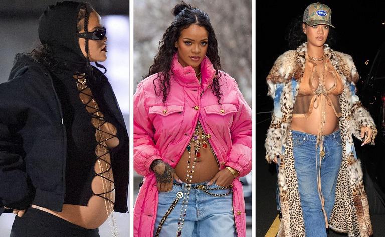 მოშიშვლებული მუცელი და უჩვეულო სტილი - რიანა ორსულებისთვის ახალ ტრენდს ამკვიდრებს (ფოტოები)