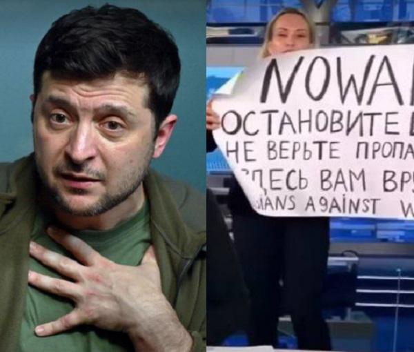 "სანამ თქვენი ქვეყანა დიდ ჩრდილოეთ კორეად გადაიქცა, უნდა იბრძოლოთ" - ზელენსკიმ რუსეთის "პირველი არხის“ რედაქტორს გამბედაობისთვის მადლობა გადაუხადა