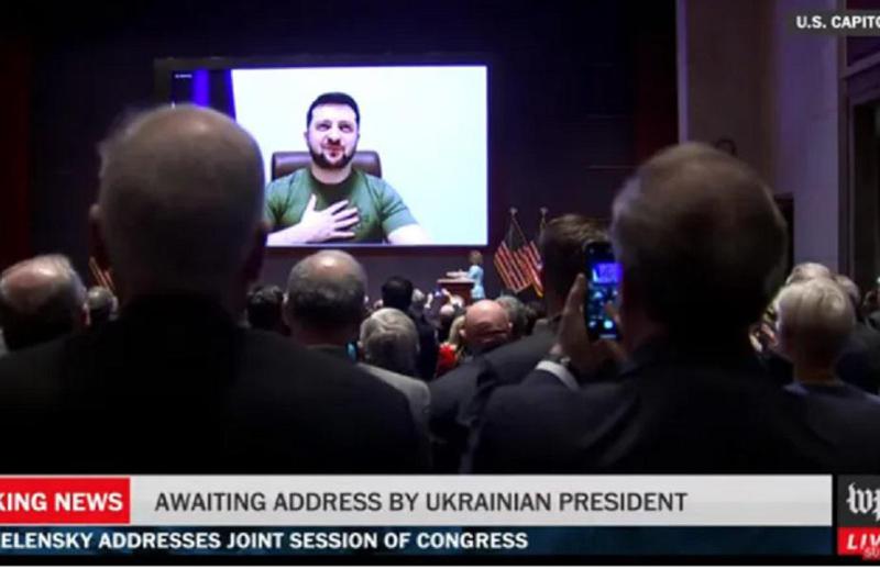 ვოლოდიმირ ზელენსკი აშშ-ის კონგრესს მიმართავს - შეერთებული შტატების კანონმდებლები ოვაციებით შეხვდნენ (ვიდეო)