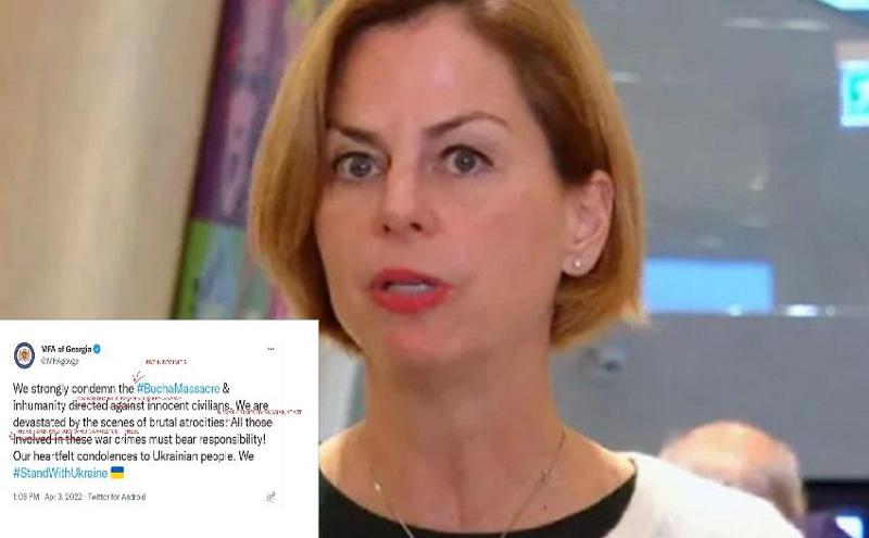 ლორა თორტონმა საქართველოს საგარეო საქმეთა სამინისტროს ბუჩასთან დაკავშირებული განცხადება გაუსწორა