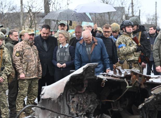 "სიტყვები არ მყოფნის იმ საშინელების აღსაწერად, რაც ბუჩაში ვნახე -  პუტინის ჯარის მახინჯი სახე, რომელიც ხალხს ატერორებს" - ევროკომისიის პრეზიდენტი