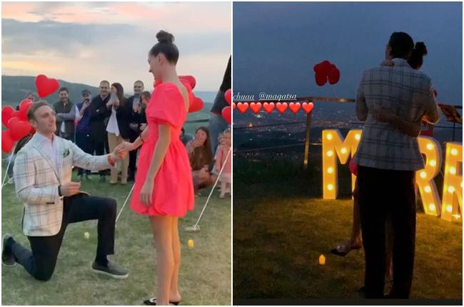 წითელი ბუშტები, რომანტიკული და სიყვარულით სავსე გარემო - როგორ სთხოვა ხელი ირაკლი მაქაცარიამ საყვარელ ქალს