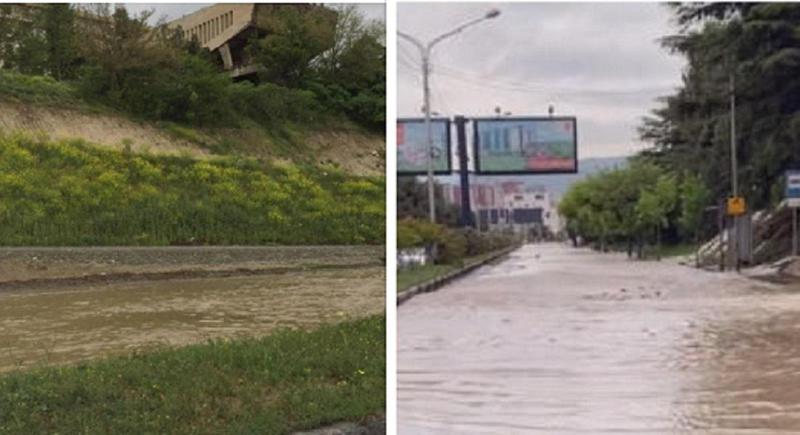 მარშალ გელოვანის გამზირის გარკვეულ ტერიტორიაზე დიდი რაოდენობით წყალი მოედინება, მოძრაობა პარალიზებულია - რა ვითარებაა ამ წუთებში ადგილზე (ფოტო, ვიდეო)