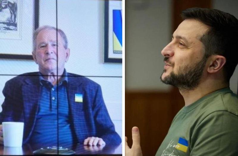 ჯორჯ ბუშმა ვოლოდიმირ ზელენსკის "ჩვენი დროის უინსტონ ჩერჩილი" უწოდა - რას წერს აშშ-ის ექსპრეზიდენტი ზელენსკისთან ონლაინ შეხვედრის შემდეგ