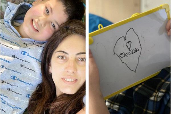 "ხელის კანკალით..." - შარტავას ქუჩაზე ავარიისას დაშავებული 8 წლის დათის პირველი ნახატი კლინიკიდან