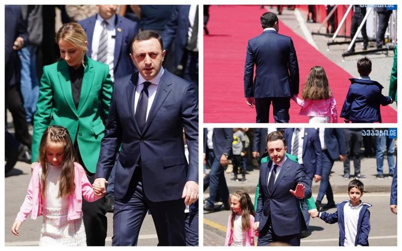 როგორ გამოიყურებოდა ნუნუკა თამაზაშვილი ფიცის დადების ცერემონიაზე - პრემიერის ოჯახური ფოტოები რუსთაველის გამზირიდან