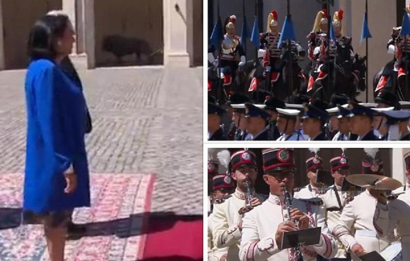 წითელი ხალიჩა, ცხენები, ორკესტრი და შთამბეჭდავი სანახაობა - როგორ დახვდნენ იტალიაში სალომე ზურაბიშვილს (ვიდეო)