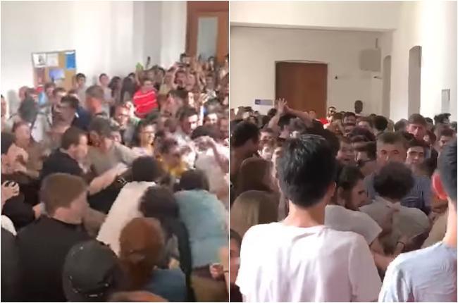 "იძალადეს დაცვის თანამშრომლებზე, ერთ-ერთ დეკანზე, რექტორის თანაშემწეზე..." - სტუდენტების ძალადობრივი პროტესტი: მძიმე კადრები თბილისის სახელმწიფო უნივერსიტეტიდან