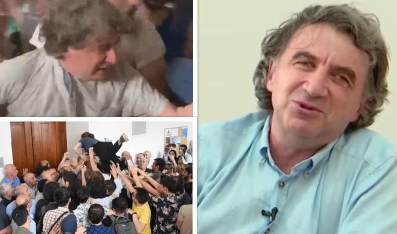 "არაფერი ხელის დარტყმის მსგავსი არ იყო, უბრალოდ წამათრიეს... უნდა შეეგუონ, რომ გამოცდები დაწერონ არადისტანციურად" - პროფესორი რამაზ ხომერიკი თსუ-ში მომხდარსა და გამოსავალზე