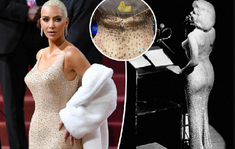 კიმ კარდაშიანმა მერლინ მონროს ლეგენდარული კაბა დააზიანა