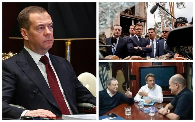 "ევროკავშირის წევრობასა და ძველ ჰაუბიცებს დაჰპირდებიან, "გორილკით" გაილეშებიან და შინ მატარებლით დაბრუნდებიან" - მედვედევი ევროპელი ლიდერების კიევში ვიზიტზე