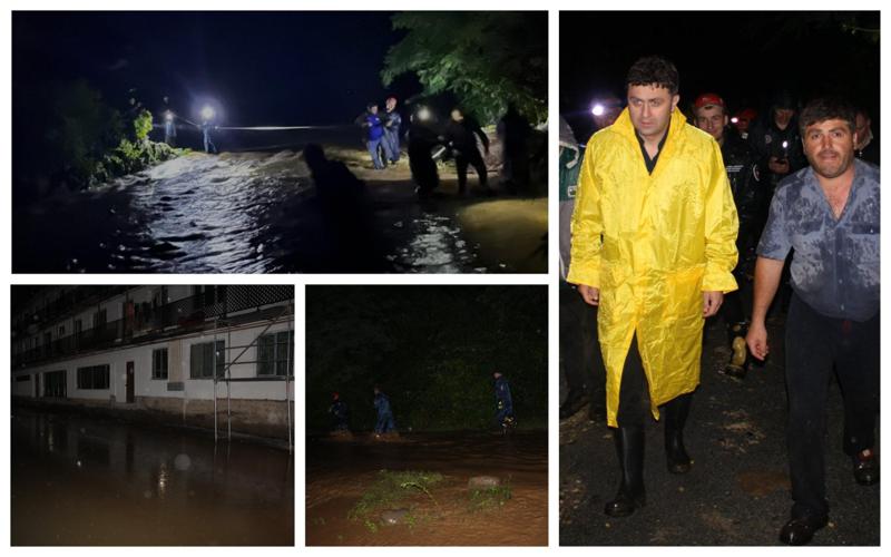 "ძალიან მძიმე ღამე გვქონდა... 4 ადამიანი ხმელეთს მოწყვეტილი აღმოჩნდა, დაიტბორა სოფლები, დაზიანდა სახლები" - სტიქია ტყიბულში (ფოტოები)