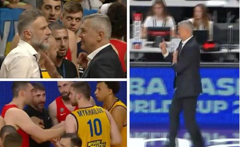 უკრაინის ეროვნული საკალათბურთო ნაკრების მწვრთნელის უხამსი ჟესტი ქართველი კალათბურთელების მიმართ და დაძაბულობა თამაშის დასრულების შემდეგ (ვიდეო)