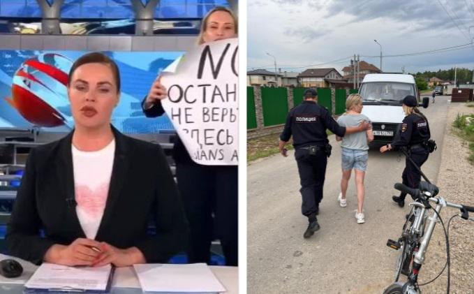 რუსი ჟურნალისტი მარინა ოვსიანიკოვა სამართალდამცავებმა დააკავეს