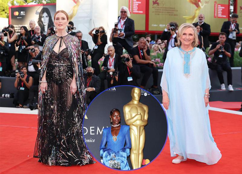 წითელი ხალიჩა, ვარსკვლავები და უჩვეულო სამოსში გამოწყობილი ჰილარი კლინტონი - ფოტოები ვენეციის კინოფესტივალიდან