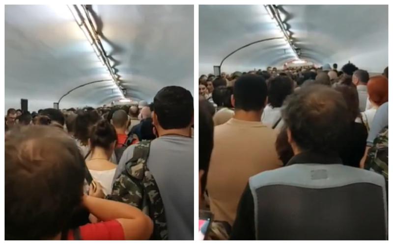 თბილისის მეტრო გადატვირთულია - კადრები "ვაგზლის მოედნიდან" (ვიდეო)