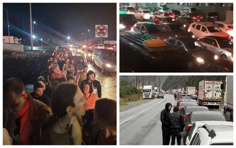 "ყველას სასწრაფოდ დასჭირდა საქართველოში წასვლა? ანუ ყველას ეშინოდა მობილიზაციის?" - რიგები ლარსზე: რა კადრები ვრცელდება ადგილიდან და რას წერენ რუსები