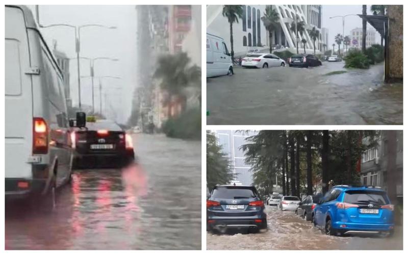 ბათუმი დაიტბორა: ქალაქის რამდენიმე ქუჩა პარალიზებულია - ფოტოები ადგილიდან