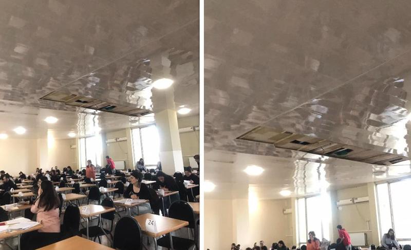 თსუ-ის ერთ-ერთ საგამოცდო სექტორში ჭერის ნაწილი ჩამოვარდა