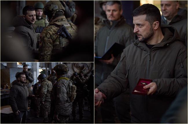 ვოლოდიმირ ზელენსკი ბახმუტში, სადაც ყოველდღიურად უმძიმესი ბრძოლები მიმდინარეობს (ფოტოები)