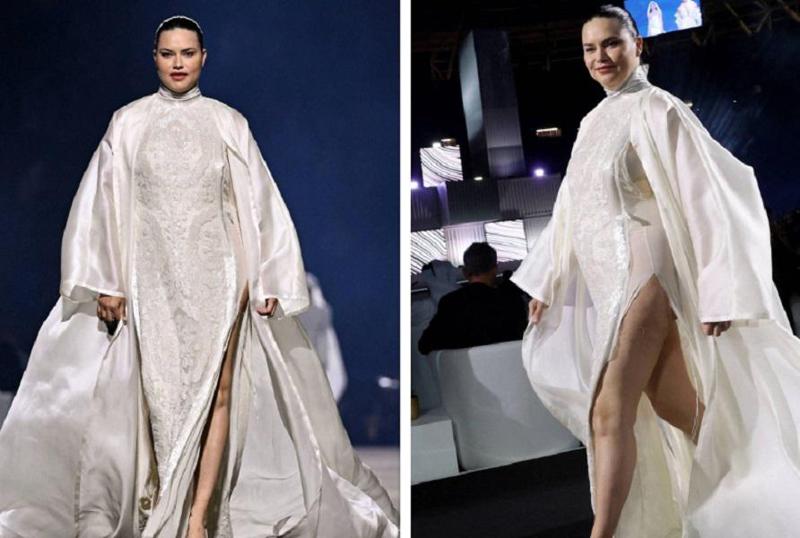 ადრიანა ლიმა მშობიარობის შემდეგ პოდიუმზე პირველად გამოჩნდა - 41 წლის სუპერმოდელის ახალი ფოტოები