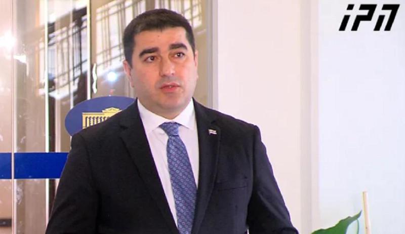 შალვა პაპუაშვილი აქციის მონაწილეებს მიმართავს