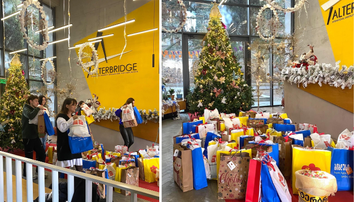 უნივერსიტეტ ალტერბრიჯის მაგისტრანტებმა იაშვილის ცენტრალური საავადმყოფოს ონკოპაციენტებს საახალწლო საჩუქრები გადასცეს