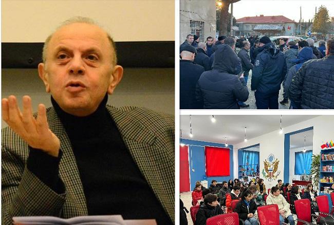 "შენობის პიკეტირება მოაწყვეს, უსაფრთხოების მიზნით შეხვედრის გაუქმება მოგვიწია... " - ყვარელში ჩასულ ლევან ბერძენიშვილს საჯარო ლექციის ჩატარების საშუალება არ მისცეს