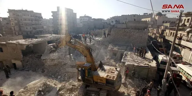 ალეპოში საცხოვრებელი კორპუსის ჩამონგრევის შედეგად 13 ადამიანი დაიღუპა