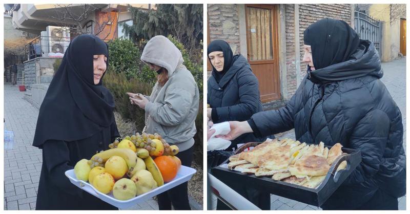საპატრიარქოს წარმომადგენლები ჟურნალისტებს, რომლებიც სინოდის სხდომის დაწყებას მთელი დღე ელოდებოდნენ, საკვებითა და ხილით გაუმასპინძლდნენ