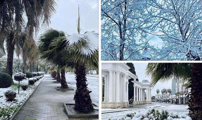 დღის ფოტო: დათოვლილი სოხუმი