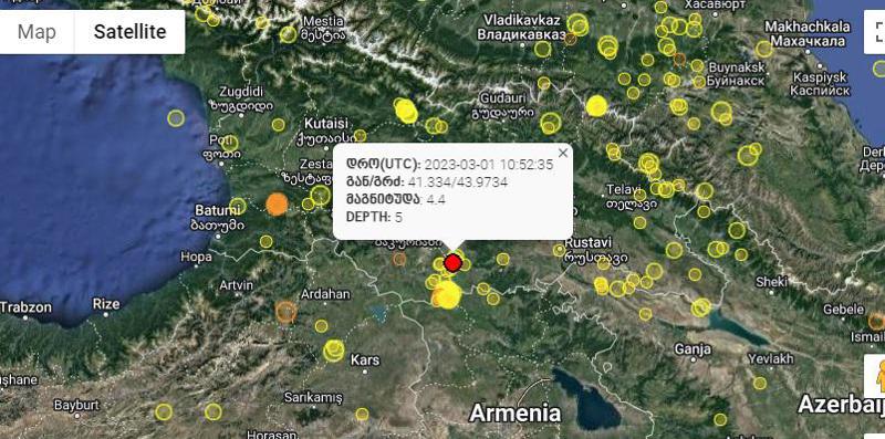 საქართველოში მიწისძვრა მოხდა - სად იყო ეპიცენტრი?