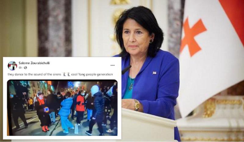 "ისინი სირენების ხმაზე ცეკვავენ, მაგარი ახალგაზრდა თაობა" - პრეზიდენტი დემონსტრანტებზე წერს და აქციიდან ვიდეოს აზიარებს