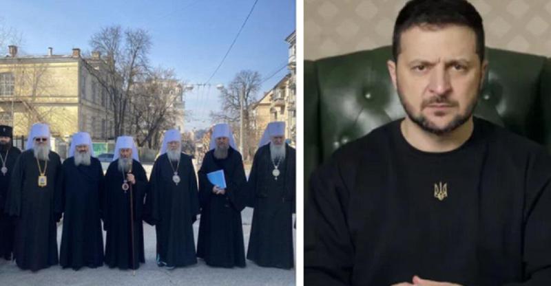 ზელენსკი რუსეთთან დაკავშირებულ უკრაინის მართლმადიდებლური ეკლესიის მღვდელმთავრებთან სასაუბროდ არ გავიდა - მღვდლები მოედანზე ორი საათის განმავლობაში იდგნენ