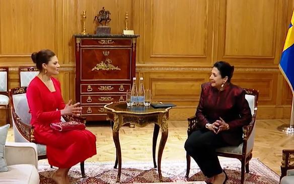 სალომე ზურაბიშვილი შვედეთის პრინცესას შეხვდა - კადრები ორბელიანების სასახლიდან