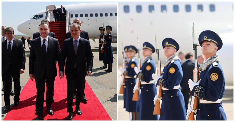 ირაკლი ღარიბაშვილი აზერბაიჯანს ეწვია - ფოტოები გაბალის აეროპორტიდან, სადაც დახვედრის ცერემონია გაიმართა