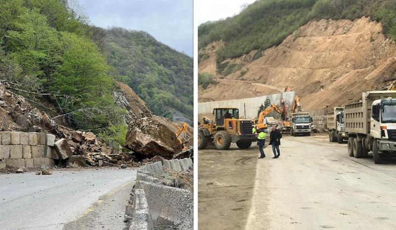 რა ხდება რიკოთის უღელტეხილზე, სადაც ქვათაცვენის გამო მოძრაობა ისევ შეიზღუდა - ვრცელდება მიწის ჩამოშლის ამსახველი კადრები (ფოტოები, ვიდეო)