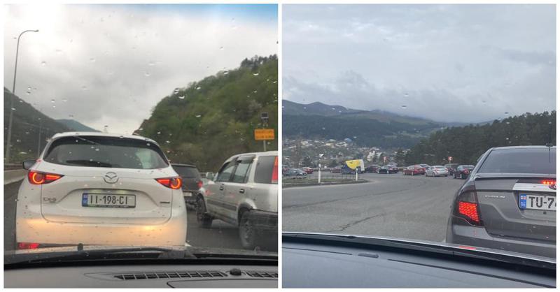 დილიდან საცობებია რიკოთის უღელტეხილზე - რა ფოტოებს ავრცელებენ  დასავლეთ საქართველოში მიმავალი მოქალაქეები?